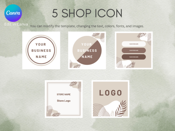 Download Boho Etsy Shop Icon Templates Canva - Canva Collection