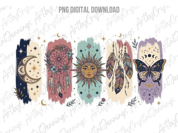 Download Boho Sun Moon Butterfly Dream Catcher - Sun Collection