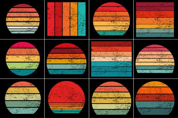 Download Retro Vintage Sunset Grunge Background - Sun Collection