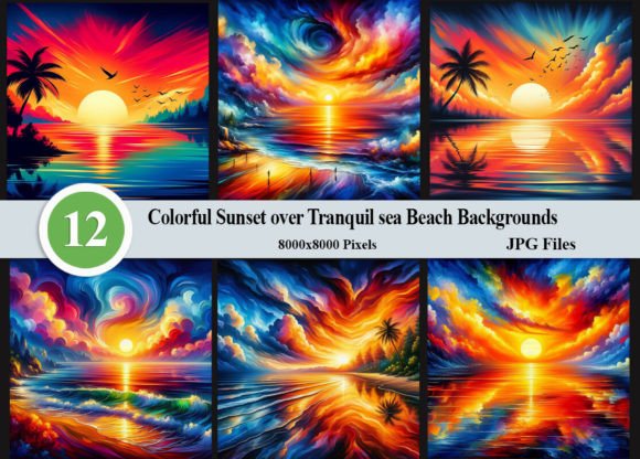Download Colorful Sunset over Tranquil Sea Beach - Sun Collection