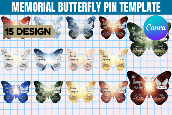 Download Memorial Butterfly Pin Canva Template - Canva Collection