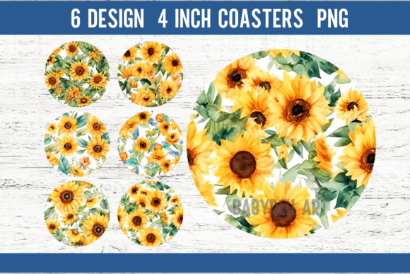Download Sunflower Round Coaster Sublimation - Sun Collection